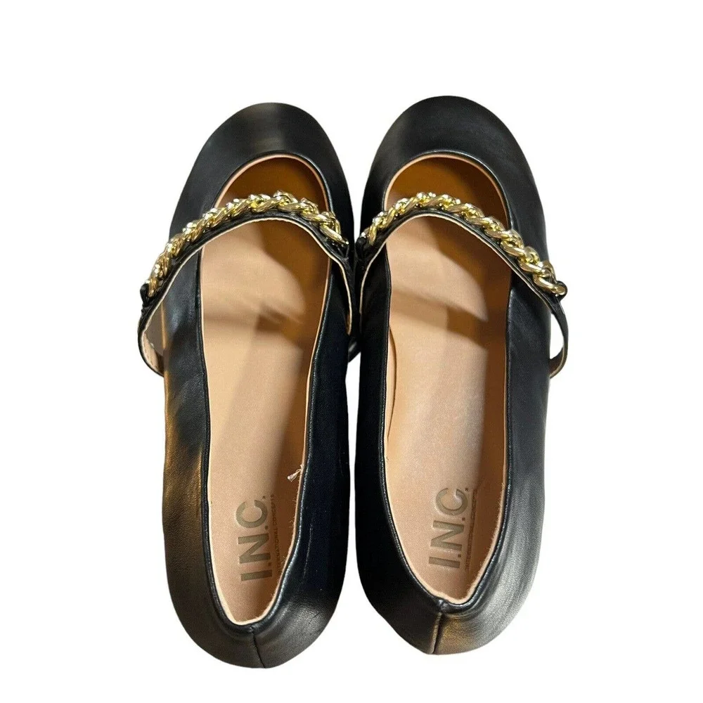 INC International Concepts Jodie‎ Flat Chain Strap Shoe 5 New